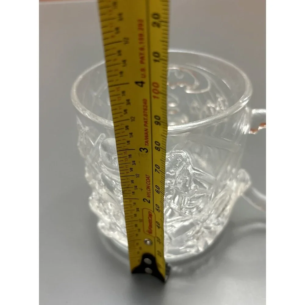 LOT 2 McDonald's BATMAN FOREVER 3D Embossed Collector Glass Mug 1995 Vintage